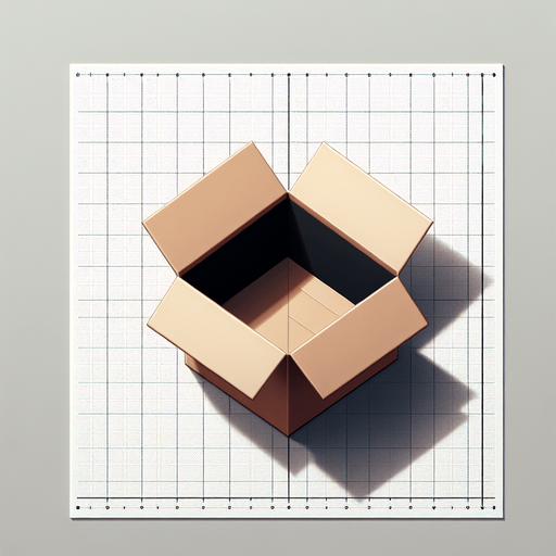 Paper box with black interior bottom view.
Single Game Texture. In-Game asset. 2d. Blank background. High contrast. No shadows.
