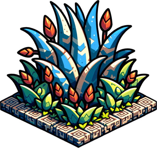 Aloe.
Single Game Texture.  In-Game asset.  2d.  Blank background.  High contrast.  No shadows