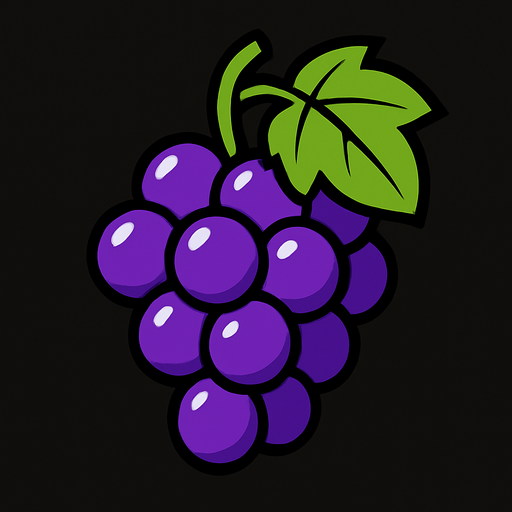 grape.
In-Game asset.  2d.  High contrast.  No shadows