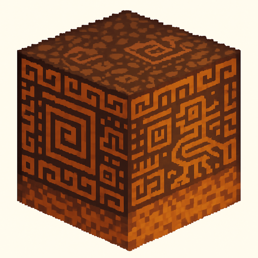 Generame un muro pixelar de tierra isometrico con aptornes aztecas.
In-Game asset.  2d.  High contrast.  No shadows