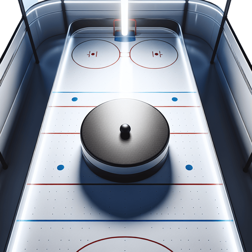 Air hockey puck. Top view..
