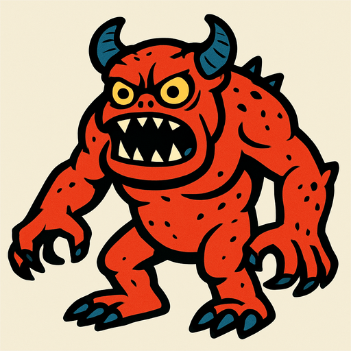 Canavar.
In-Game asset.  2d.  High contrast.  No shadows