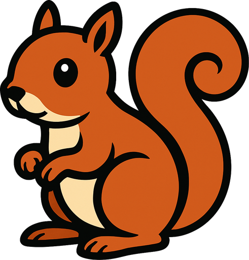 Squirrel.
In-Game asset.  2d.  High contrast.  No shadows