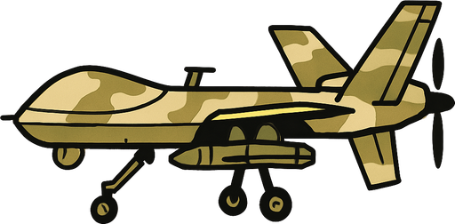 drone side view military drone. light camouflage
In-Game asset.  2d.  High contrast.  No shadows