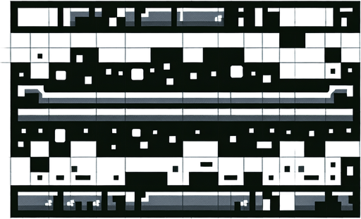 make a health bar black and white basic

Single Game Texture. In-Game asset. 2d. Blank background. High contrast. No shadows.