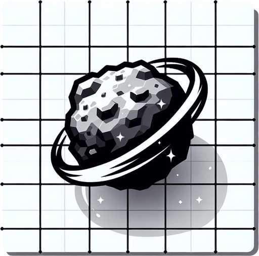 Космический булыжниклетящий и круживщейся вокруг своей оси 
С видом с верха.
Single Game Texture. In-Game asset. 2d. Blank background. High contrast. No shadows.