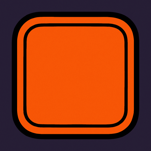 round edge square.
In-Game asset.  2d.  High contrast.  No shadows