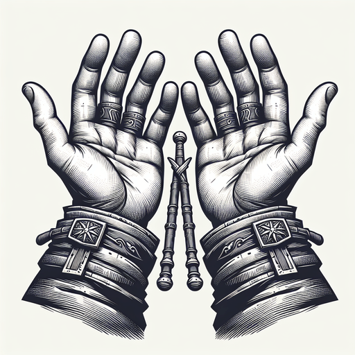 hands of wizard in idle position from first person perspective.
Single Game Texture.  In-Game asset.  2d.  Blank background.  High contrast.  No shadows