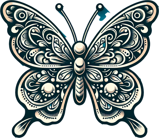 butterfly.
Single Game Texture. In-Game asset. 2d. Blank background. High contrast. No shadows.