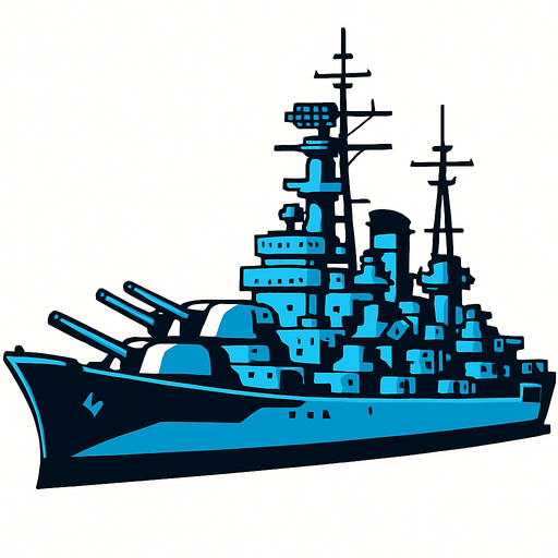 un barco gigante de guerra.
In-Game asset.  2d.  High contrast.  No shadows