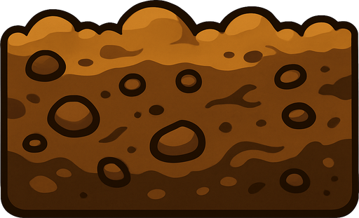 soil.
In-Game asset.  2d.  High contrast.  No shadows