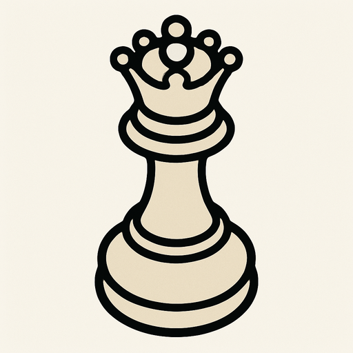 Chess queen white View from above.
In-Game asset.  2d.  High contrast.  No shadows