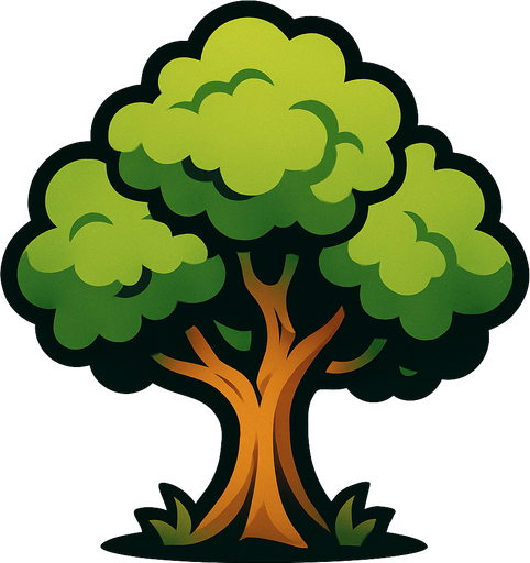 tree.
In-Game asset.  2d.  High contrast.  No shadows
