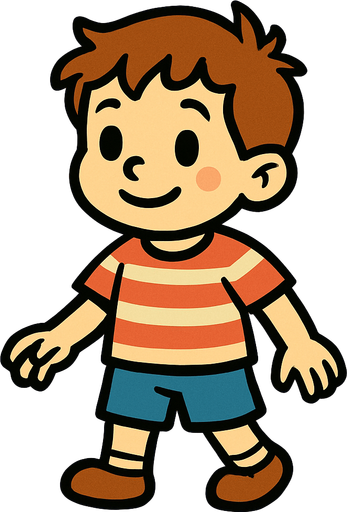 Petit garçon.
In-Game asset.  2d.  High contrast.  No shadows
