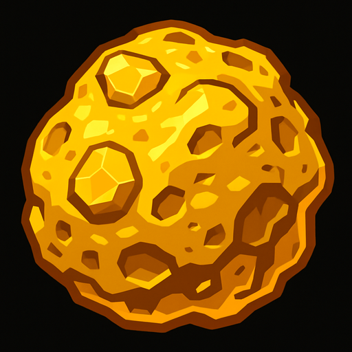 asteroid gold.
In-Game asset.  2d.  High contrast.  No shadows