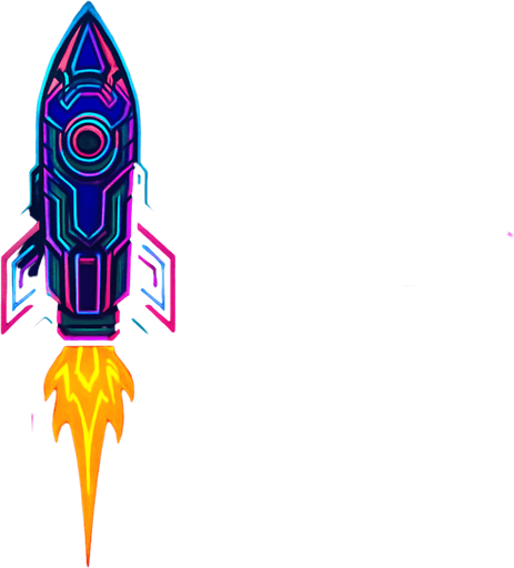 Pack of cyber rocket shot assets. small fire on the back. mixed cyberpunk + abstract lines. Vertical rocket going up. Horizontal rocket going right. No diagonal rocket. HD colors
In-Game asset.  2d.  High contrast.  No shadows.
