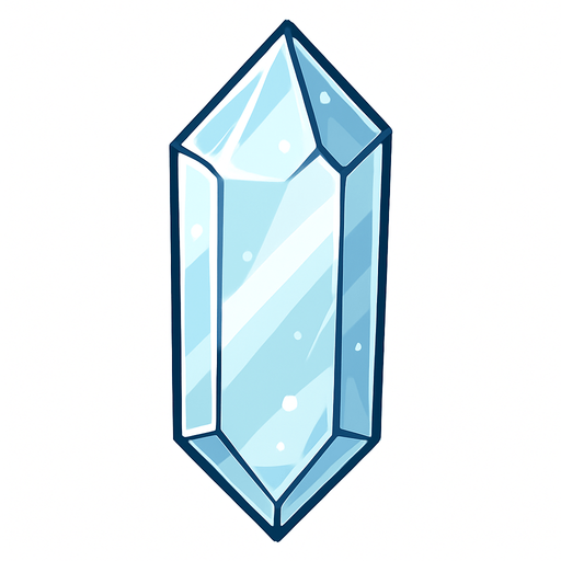 cristal transparente.
In-Game asset.  2d.  High contrast.  No shadows