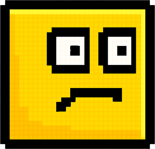 Pixel Geometri dash cube.
In-Game asset.  2d.  High contrast.  No shadows. Pixel