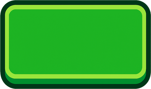 green rectangle-shaped pressable button.
In-Game asset.  2d.  High contrast.  No shadows
