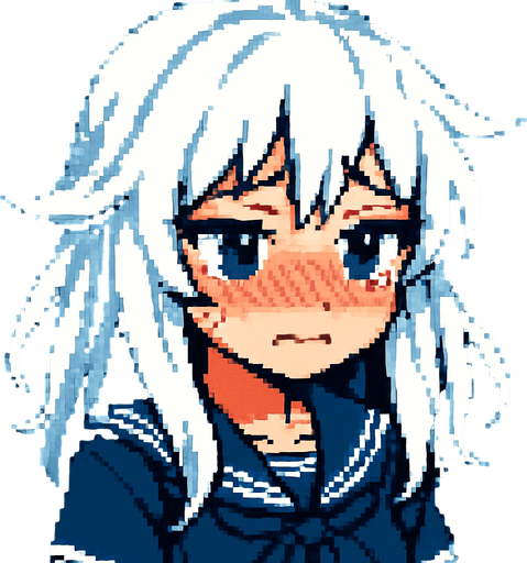 Make her blush and put on a shy expression