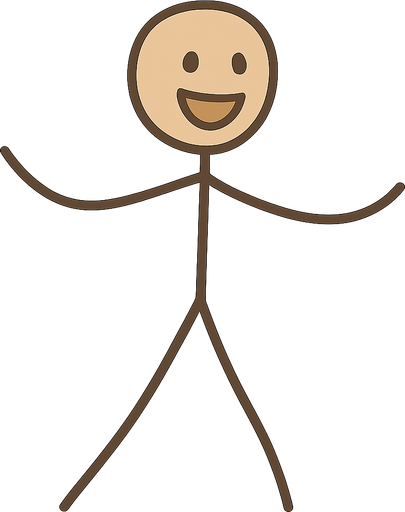Good Stickman. No background. Transparent background. Blank background. No shadows. 2d. In-Game asset. flat