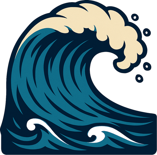 Huge wave.
In-Game asset.  2d.  High contrast.  No shadows