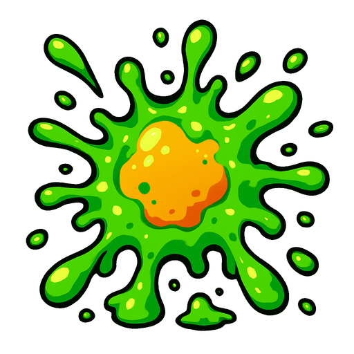 slime explosion.
In-Game asset.  2d.  High contrast.  No shadows