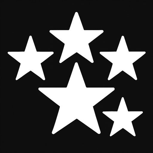 Pack of star of 5. white color.
In-Game asset.  2d.  High contrast.  No shadows