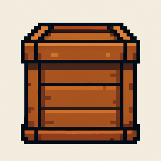 container, 2d, pixel.
In-Game asset.  2d.  High contrast.  No shadows