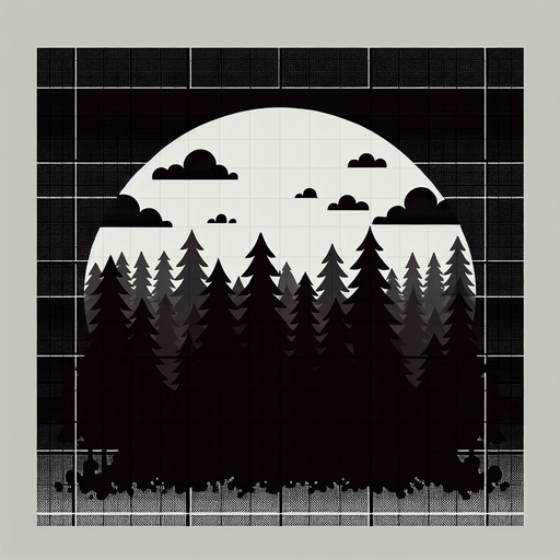 Orman vektör gökyüzü gölgeli hafif siyah Arka plan.
Single Game Texture.  In-Game asset.  2d.  Blank background.  High contrast.  No shadows