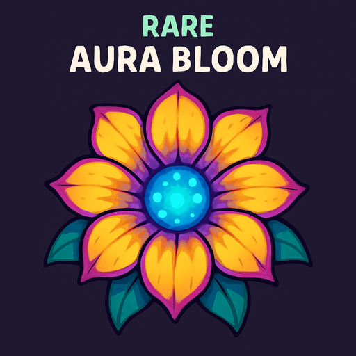 rare Aura Bloom top view.
In-Game asset.  2d.  High contrast.  No shadows