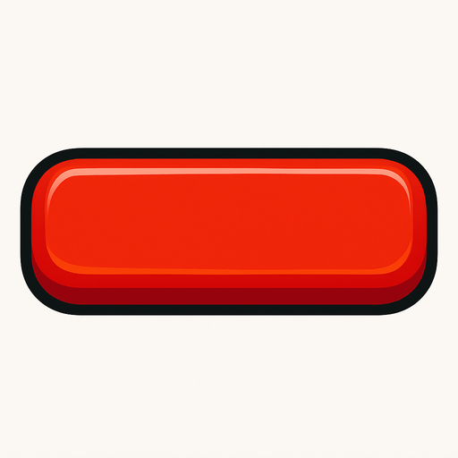 Long Bright red button.
In-Game asset.  2d.  High contrast.  No shadows