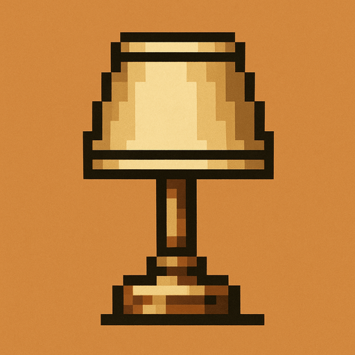 Un velador con base muy simple, sin lampara, tipo pixel art meta slug.
In-Game asset.  2d.  High contrast.  No shadows