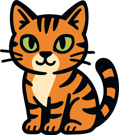 cat no background.
In-Game asset.  2d.  High contrast.  No shadows