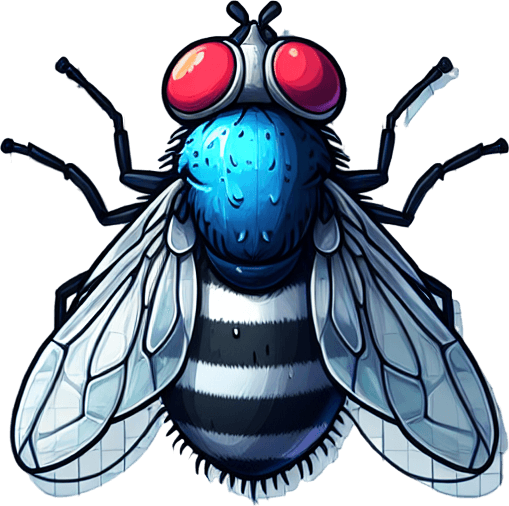 fly.
Single Game Texture.  In-Game asset.  2d.  Blank background.  High contrast.  No shadows