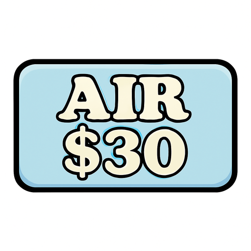 Make button very light blue and change test to say 'Air $30'