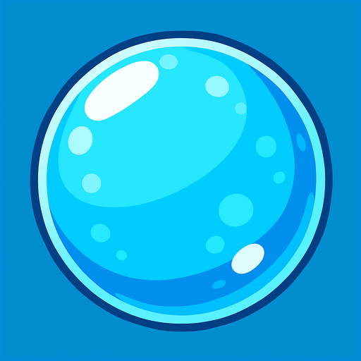 Water bubble ball.
In-Game asset.  2d.  High contrast.  No shadows