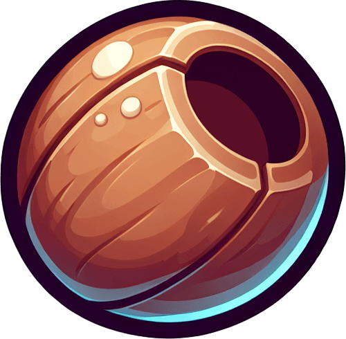 a rolling nut, cartoon Single Game Texture. In-Game asset. 2d. Blank background. High contrast. No shadows.