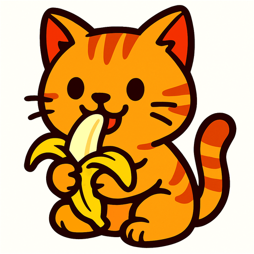 muz yiyen kedi.
In-Game asset.  2d.  High contrast.  No shadows