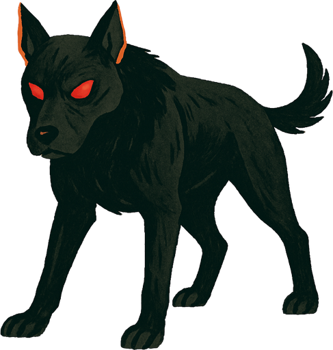 Dog. Red eyes. Full body:
2d