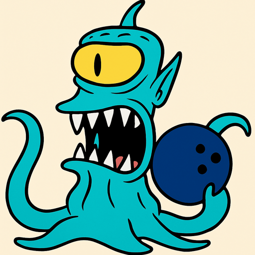 Make my character turquoise and make him hold a bowling ball