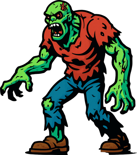 Un zombie gigante.
In-Game asset.  2d.  High contrast.  No shadows