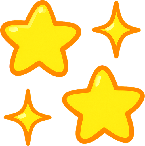 estrellitas luminosas.
In-Game asset.  2d.  High contrast.  No shadows