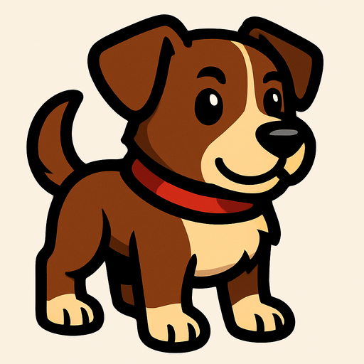 Dog.
In-Game asset.  2d.  High contrast.  No shadows