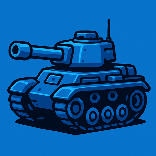 blue tank.
In-Game asset.  2d.  High contrast.  No shadows