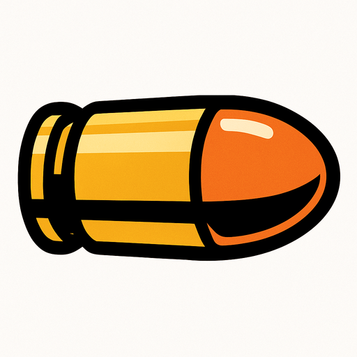 Bullet.
In-Game asset.  2d.  High contrast.  No shadows