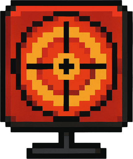 Target for weapon.(piksel art)
In-Game asset.  2d.  High contrast.