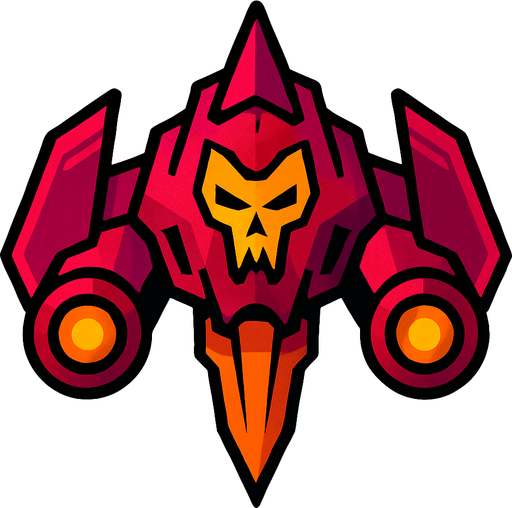 düşman uzay gemisi.
In-Game asset.  2d.  High contrast.  No shadows