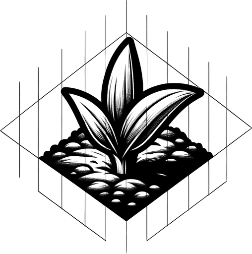 The first sprout of a corn plant..
Single Game Texture. In-Game asset. 2d. Blank background. High contrast. No shadows.