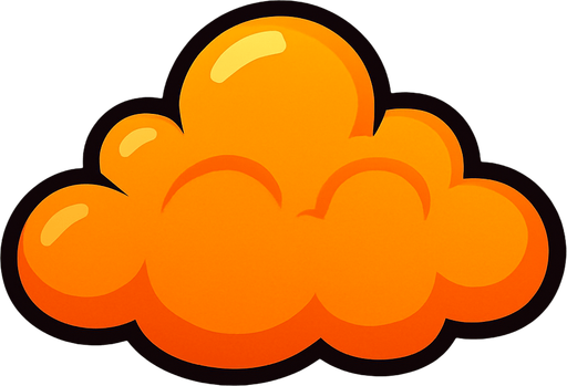 cloud orange.
In-Game asset.  2d.  High contrast.  No shadows